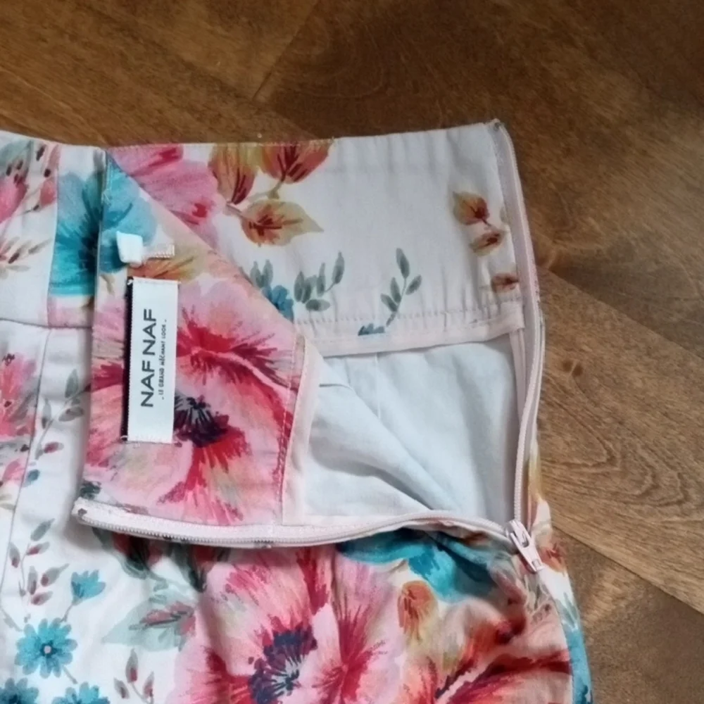 NAF NAF Floral Mini Skirt in Pink and Blue - Picture 3 of 7